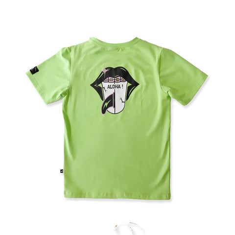 ALOHA TONGUE SS TEE - Lime