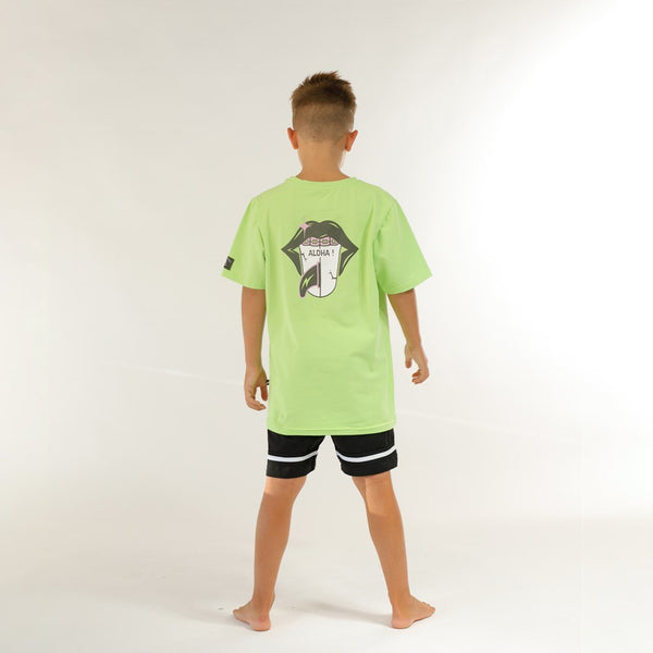 ALOHA TONGUE SS TEE - Lime