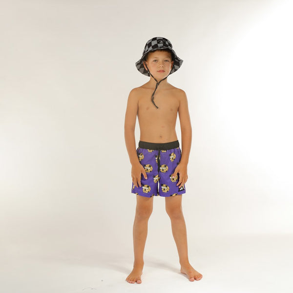 FUTURE IS BRIGHT BOARD SHORT - Purple Black