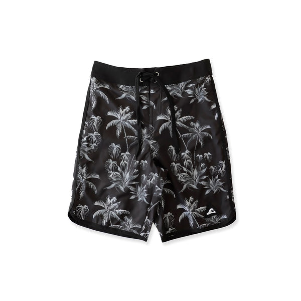 PALM TREES LONG BOARD SHORT - Black