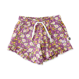 FRILL SHORT - Purple Floral