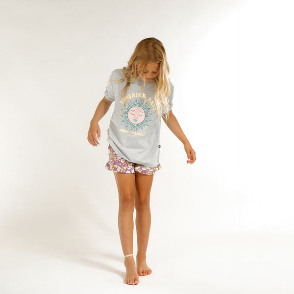 FRILL SHORT - Purple Floral