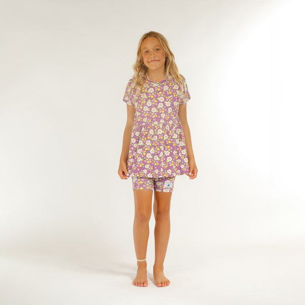 DAZE SS TEE - Purple Floral