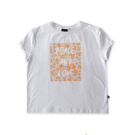 PEACE AND LOVE BAILEY TEE - White