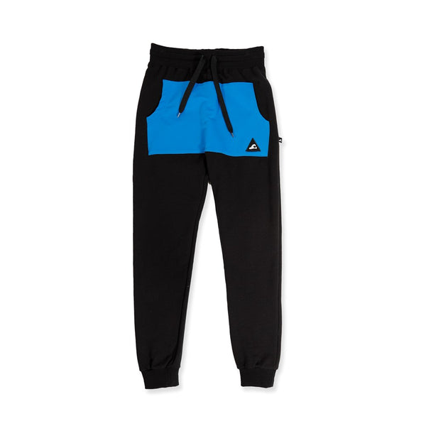 BOYS POCKET TRACK PANT - Black Blue