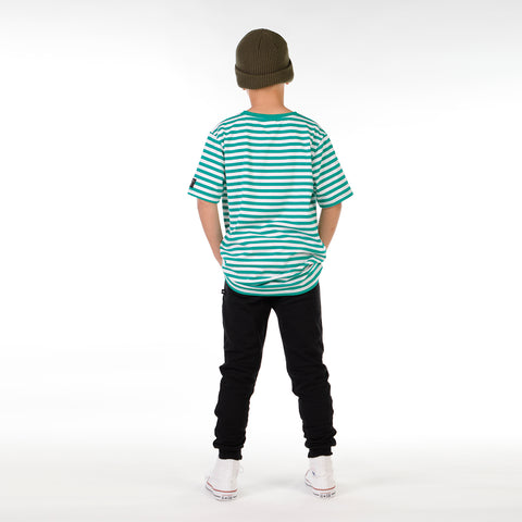 BOYS SS TEE – Green Stripe