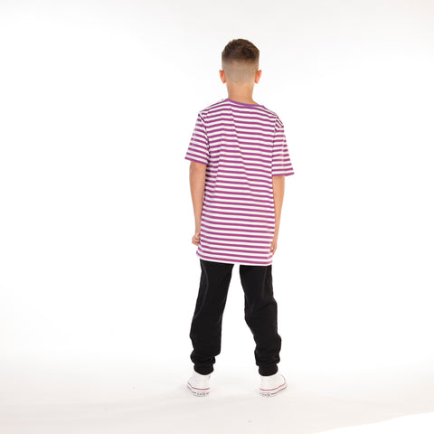 BOYS SS TEE – Purple Stripe