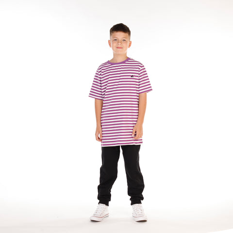 BOYS SS TEE – Purple Stripe