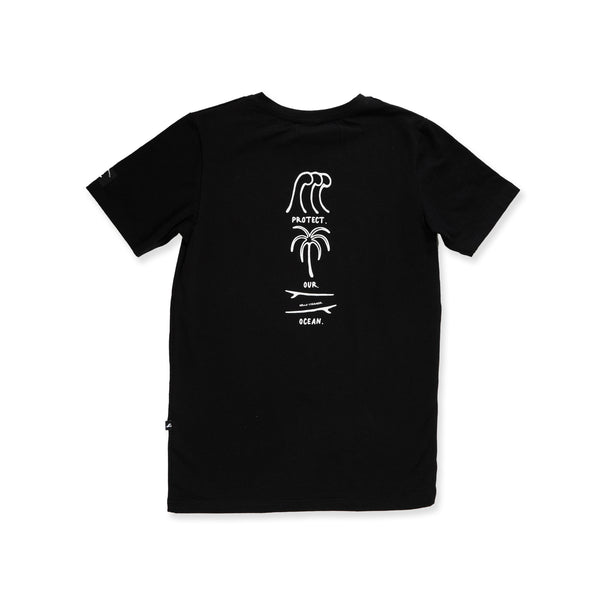 PROTECT OUR OCEAN SS TEE - Black White