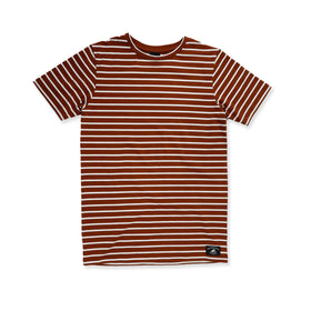 BOYS SS CLASSICS TEE - Brown Stripe
