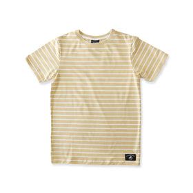 BOYS SS CLASSICS TEE - Gold White Stripe