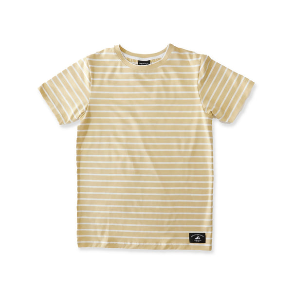 BOYS SS CLASSICS TEE - Gold White Stripe
