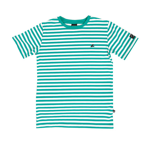 BOYS SS TEE – Green Stripe