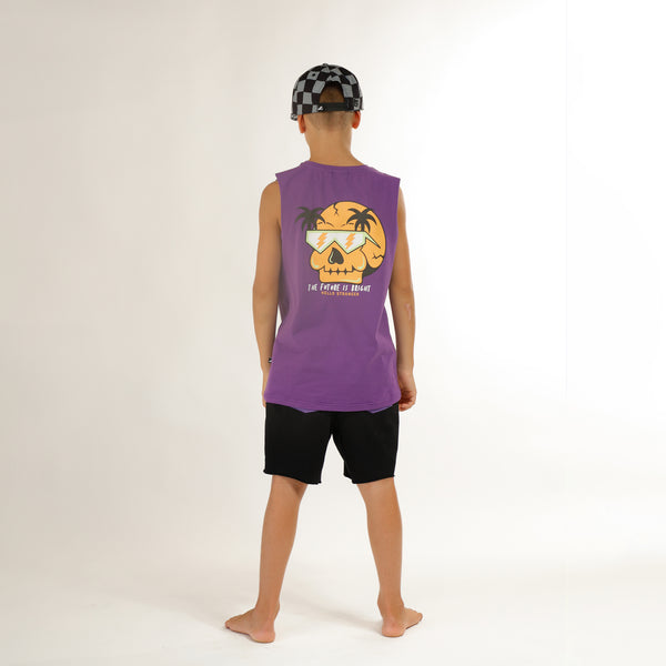 FUTURE IS BRIGHT MUSCLE TEE - Purple