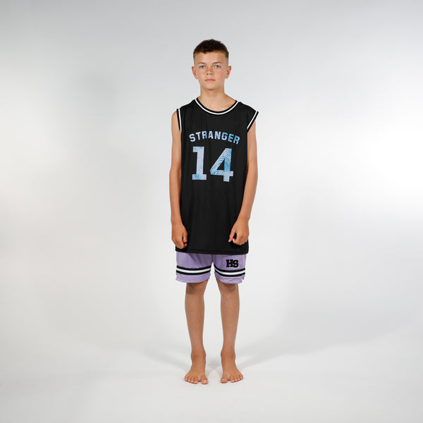 BALLER MUSCLE TEE - BLACK PURPLE