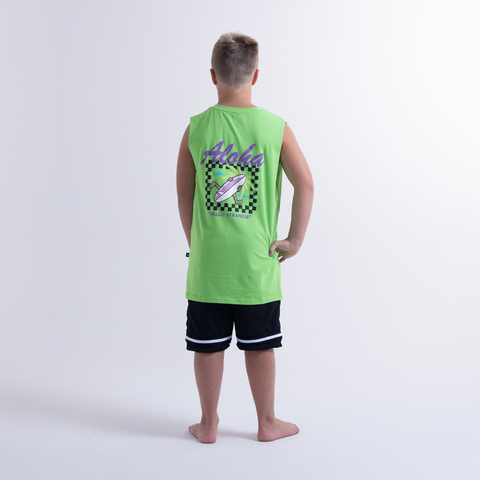 Aloha Muscle Tee - Lime