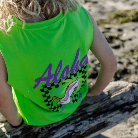 Aloha Muscle Tee - Lime