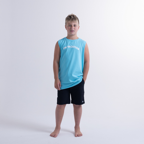 On Vacation Muscle Tee - Turquoise