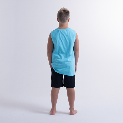 On Vacation Muscle Tee - Turquoise