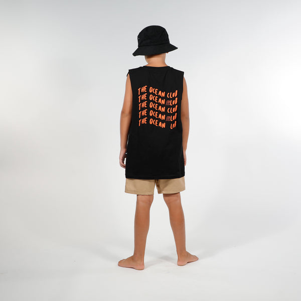THE OCEAN CLUB MUSCLE TEE - Black