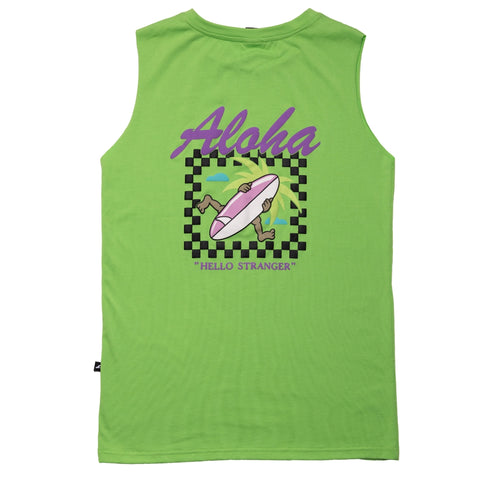 Aloha Muscle Tee - Lime