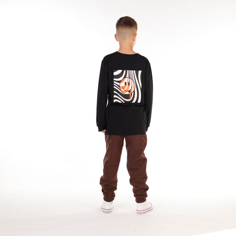 BOYS HAPPY TEE LS TEE – Black