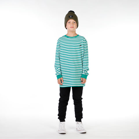 BOYS LS TEE – Green Stripe