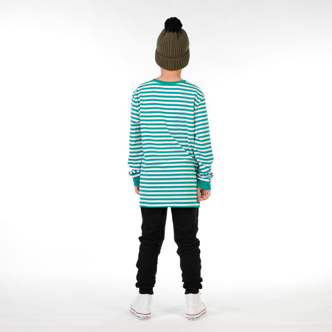 BOYS LS TEE – Green Stripe