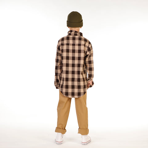 CHECK SHIRT - Tan Check
