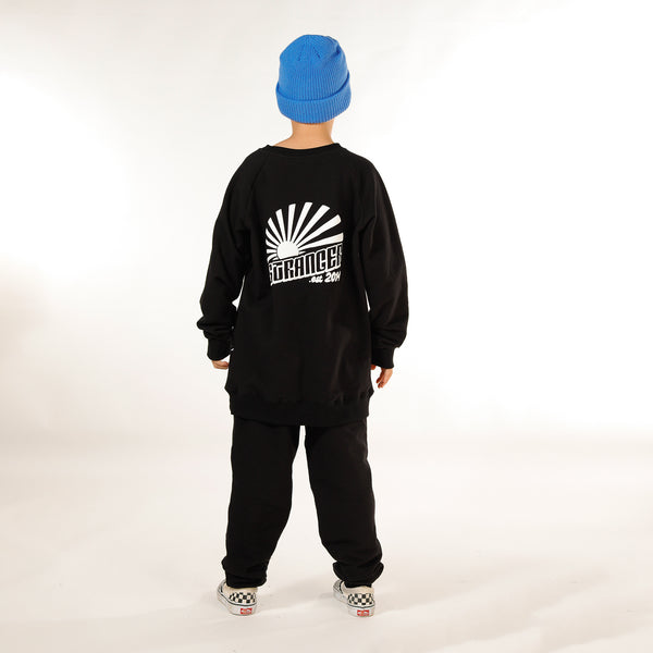 BOYS RAGLAN CREW - Black