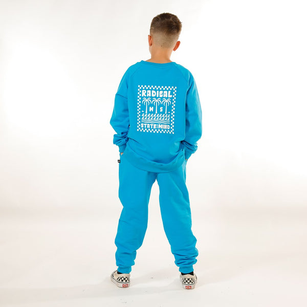 BOYS RAGLAN CREW - Bright Blue