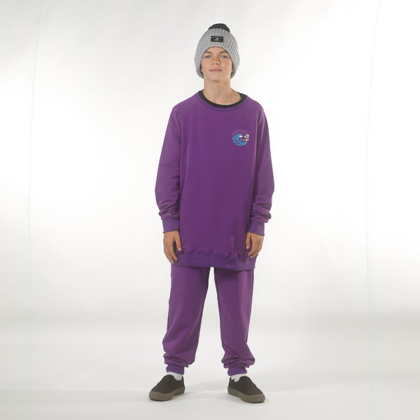 BOYS RAGLAN CREW - Violet