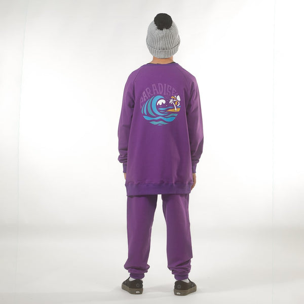 BOYS RAGLAN CREW - Violet