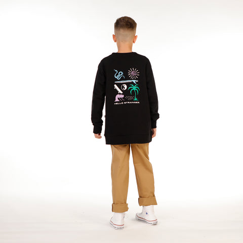 BOYS EXPLORER RAGLAN CREW - Black