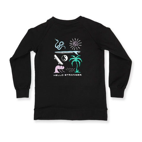 BOYS EXPLORER RAGLAN CREW - Black