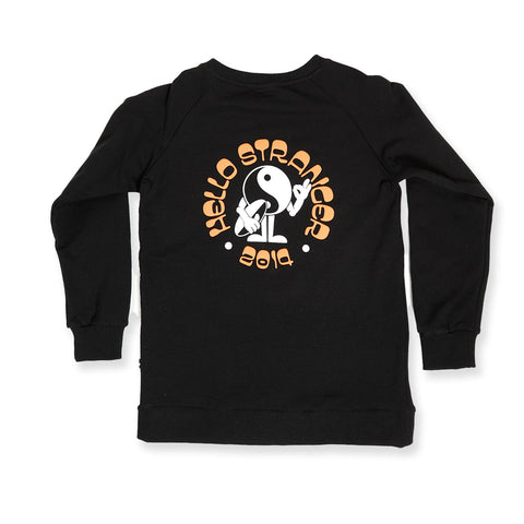 BOYS PEACEMAN RAGLAN CREW - Black