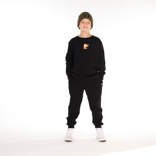 BOYS PEACEMAN RAGLAN CREW - Black