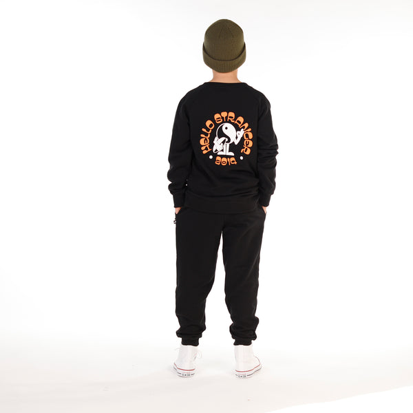 BOYS PEACEMAN RAGLAN CREW - Black