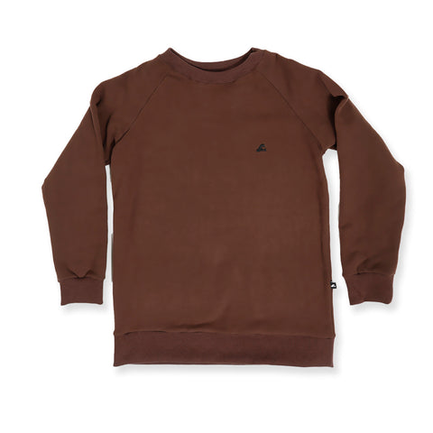 BOYS RAGLAN CREW - Espresso
