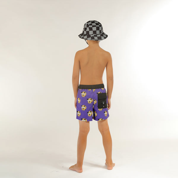 FUTURE IS BRIGHT BOARD SHORT - Purple Black