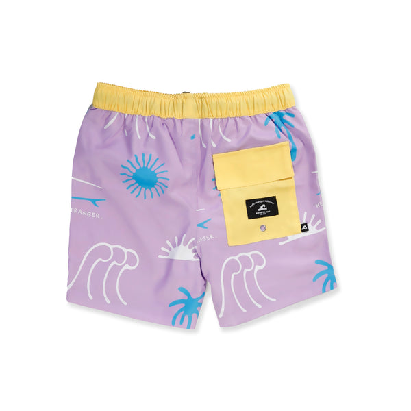 OCEAN BOARD SHORT - Purple Yellow