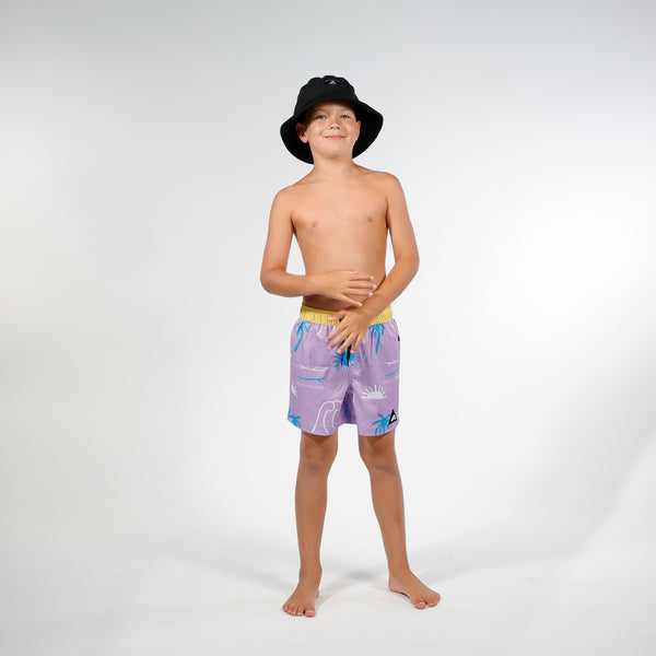 OCEAN BOARD SHORT - Purple Yellow