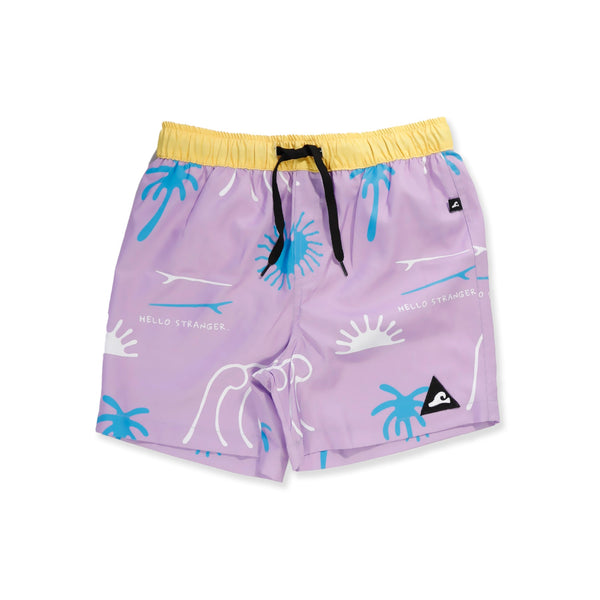 OCEAN BOARD SHORT - Purple Yellow