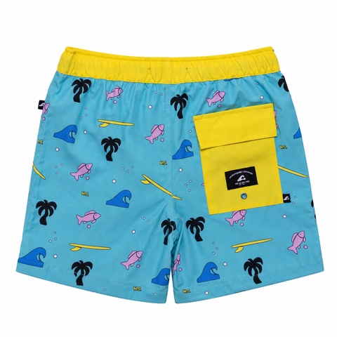 PALMS BOARD SHORT – Turquoise Print