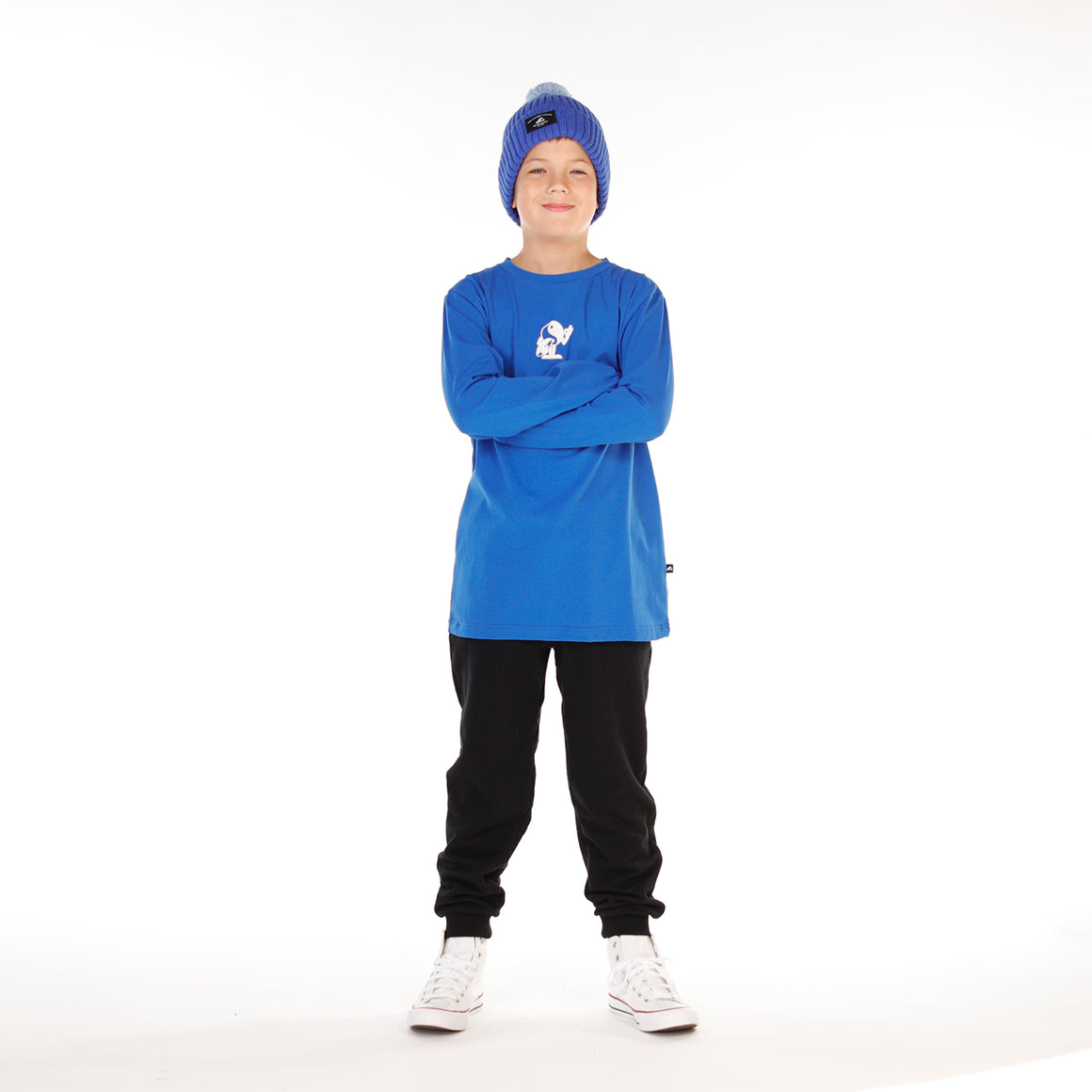 POM POM BEANIE - Blue