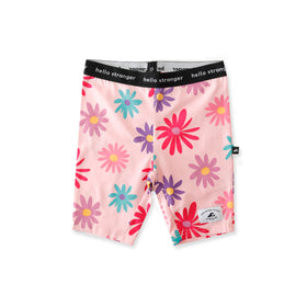 GIRLS BIKE TIGHTS - Pink Flower