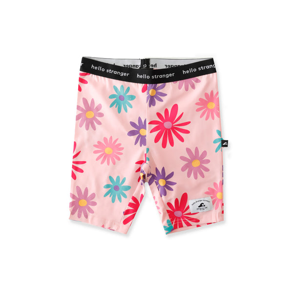 GIRLS BIKE TIGHTS - Pink Flower