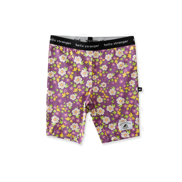 GIRLS BIKE TIGHTS - Purple Floral