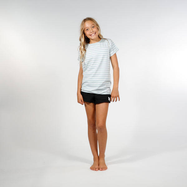 GIRLS SS CLASSICS TEE - Blue Stripe