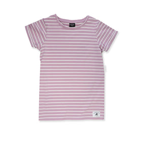 GIRLS SS CLASSICS TEE - Grape Stripe